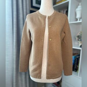Lands' End Women's Tan Cardigan Sweater